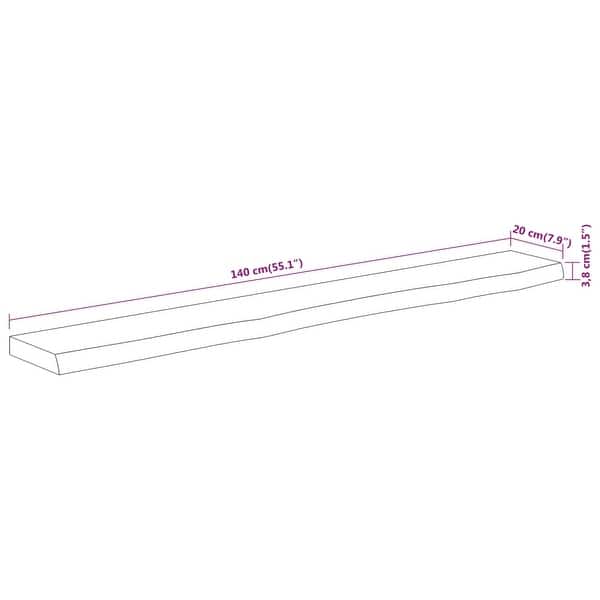 dimension image slide 7 of 9, vidaXL Wall Shelf Natural Solid Acacia Wood Durable