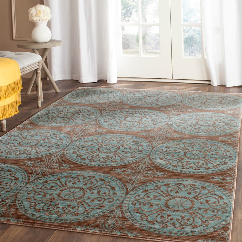 SAFAVIEH Valencia Engel Distressed Boho Rug - 4' x 6' - Brown/Alpine
