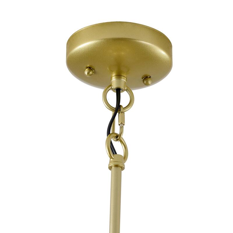 7-Light Gold Branch Chandelier With Clear Crystal Accents