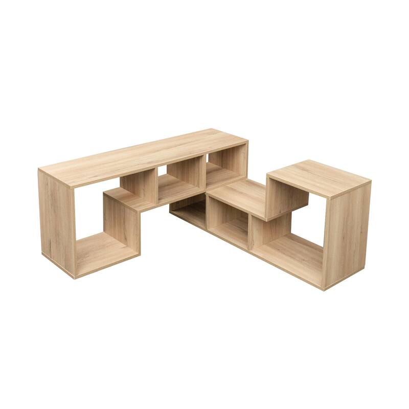 Double L-Shaped TV Stand Entertainment Center,Display Shelf