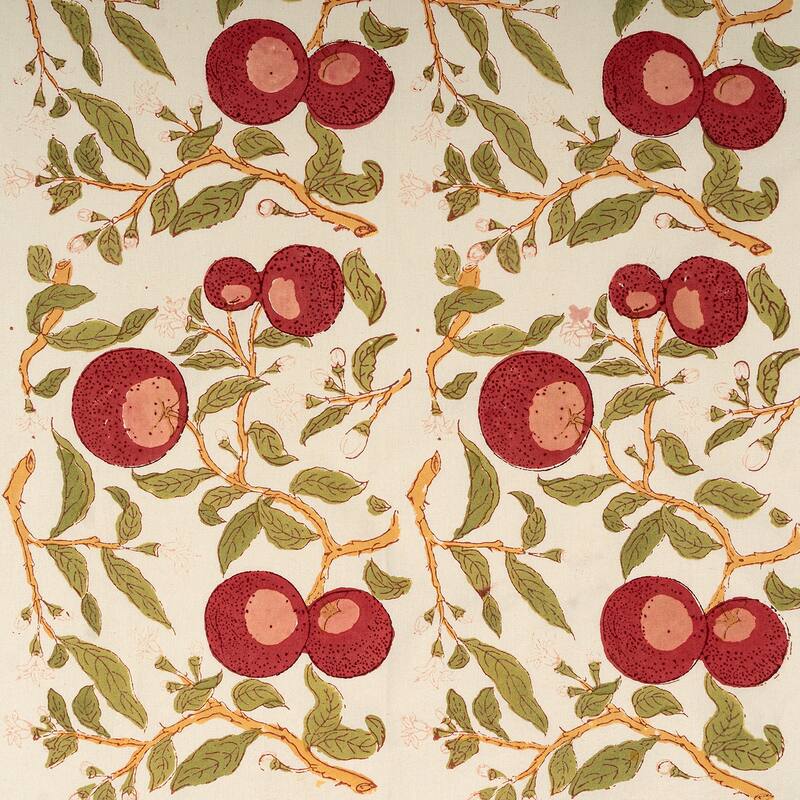 Couleur Nature Orange Tree Tablecloth - Red/Green