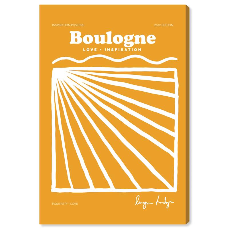 Wynwood Studio Canvas Advertising Boulogne Love Inspiration Yellow and Dark Yellow Modern & Contemporary Wall Art Canvas Print