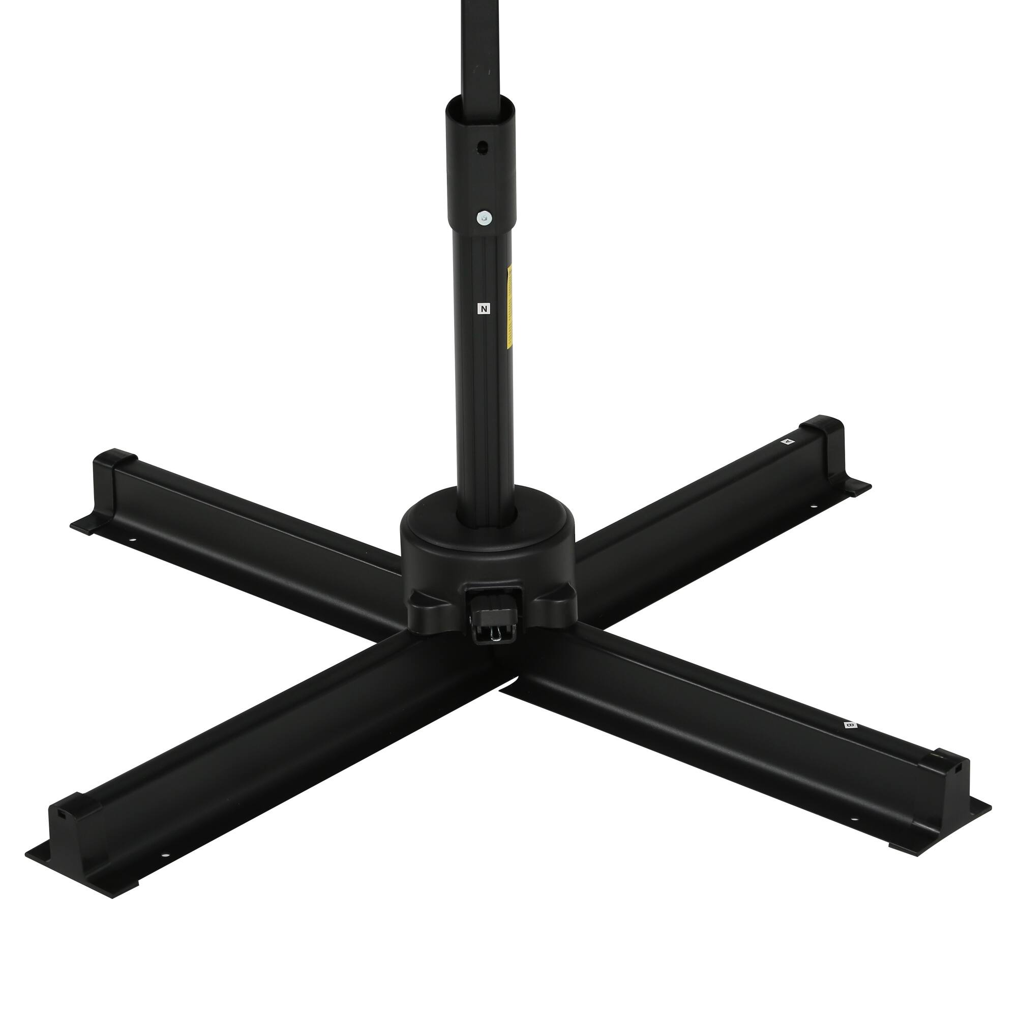 Outdoor 10ft Offset Umbrella with Base, Hanging Aluminum and Steel Cantilever Umbrella with 360