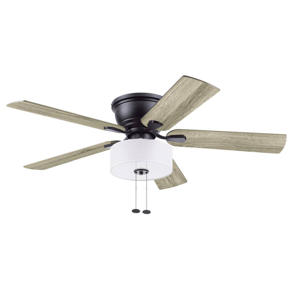 5 Blade Flush Mount Ceiling Fan With Light And Reverse Airflow