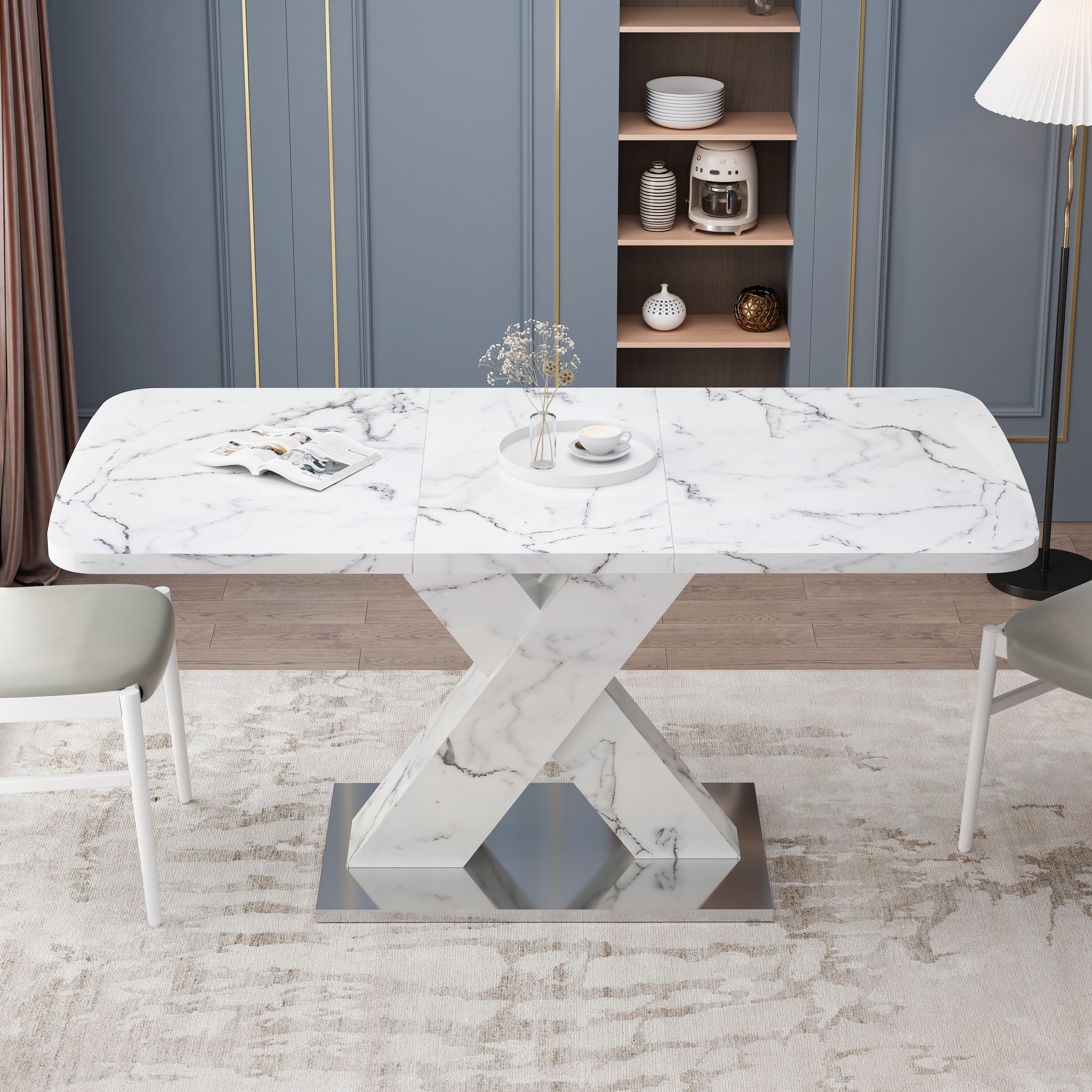【送料無料】Marble Counter Table / WH 81om3wY2+1L._AC_UF350,