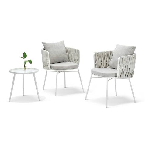 High Quality Coffee Yable Set Indoor Patio Balcony Outdoor White Gray Coffee Chair Set Outdoor Garden,