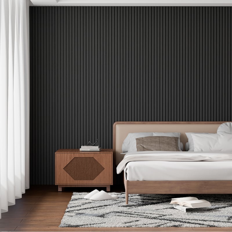 Acoustic Soundproof Slat Wall Panels 3D Decorative Wall Paneling