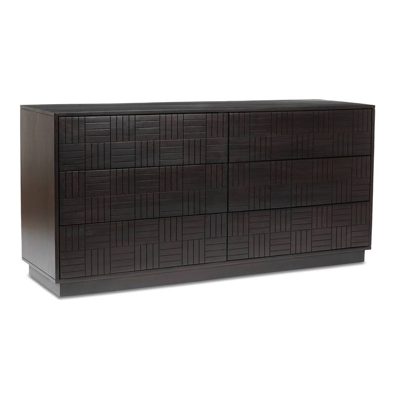 6-Drawer Dark Brown Dresser with Smooth Glide Drawers, Modern Contemporary Design, and Spacious Storage