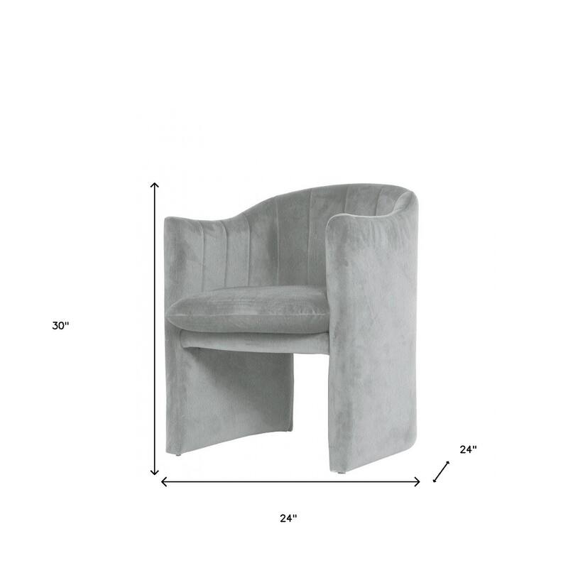 Gray Upholstered Velvet Dining Arm Chair