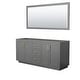preview thumbnail 12 of 20, Wyndham Collection Miranda 71" Double Free Standing Vanity Cabinet - Dark Gray / Brushed Gold Hardware