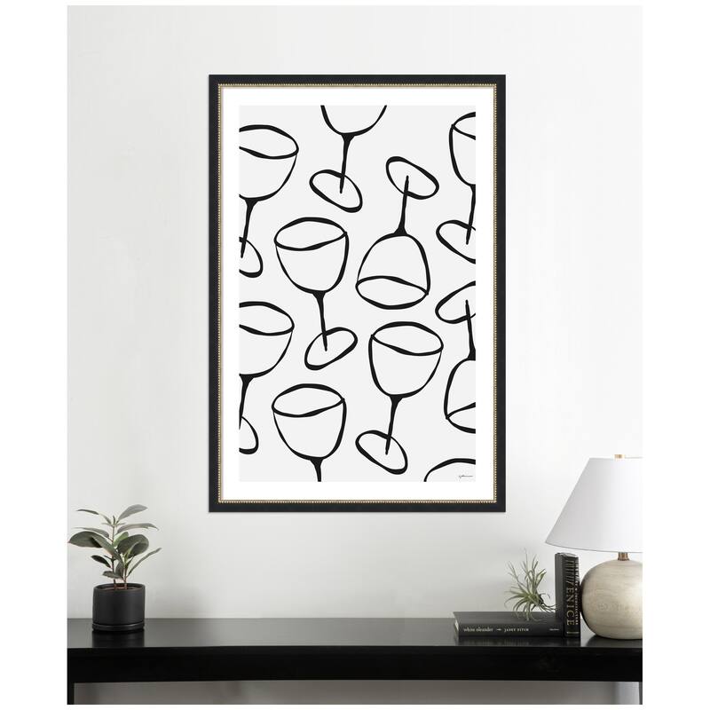 Kate and Laurel Wine Everywhere by Gabrielly Guedes Framed Wall Art Print