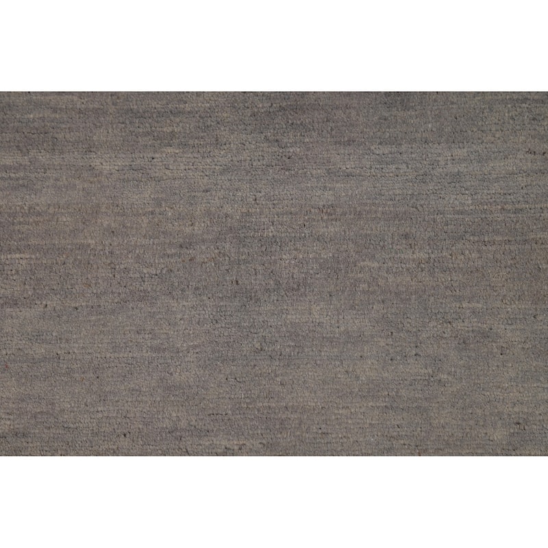 Gray Gabbeh Modern Runner Rug Handmade Wool Carpet - 3'0"x 9'10"