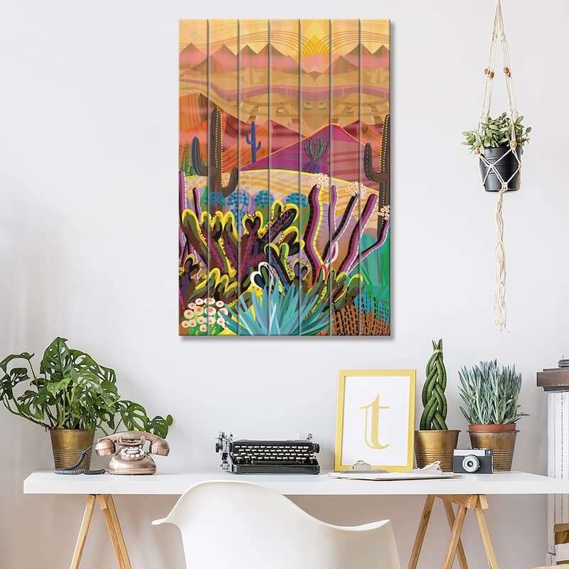High On A Mountain Top Print On Wood by Charles Harker - Multi-Color