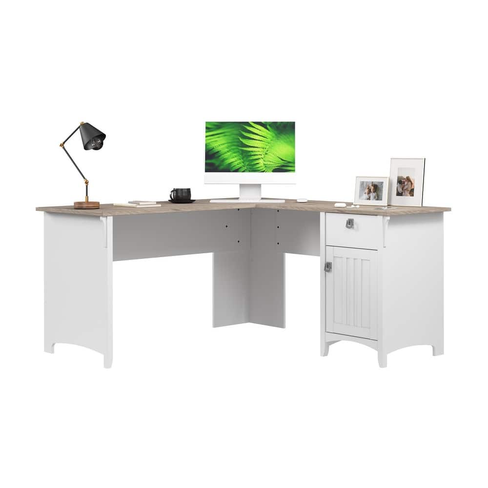 Bush Home Salinas 60W L Shaped Desk with Drawers and Storage