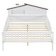 preview thumbnail 6 of 16, Full Wood Platform Bed with LED & Storage, House Headboard