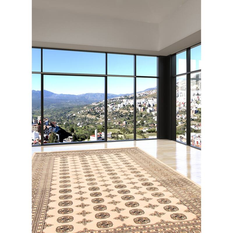 ECARPETGALLERY Hand-knotted Finest Peshawar Bokhara Beige Wool Rug - 8'1 x 10'2