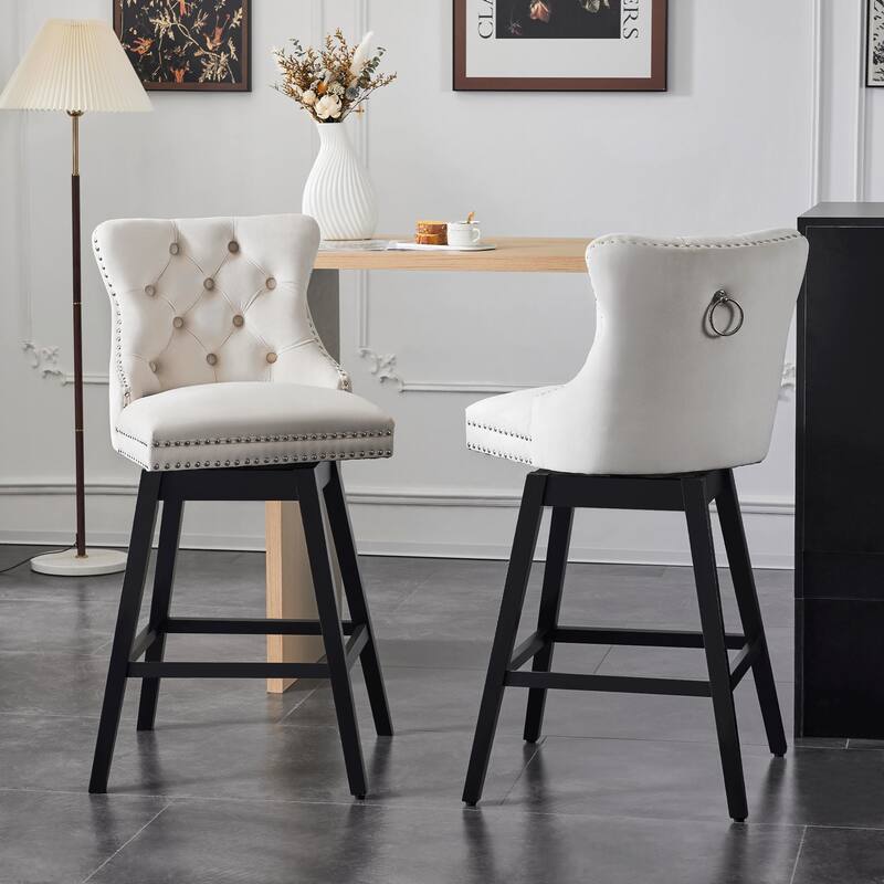 26"/29" Velvet Swivel Counter and Bar Height Stools (Set of 1/2/3/4)