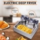 preview thumbnail 1 of 8, 23.26Qt/22L Stainless Steel Large Single-Cylinder Electric Fryer Black