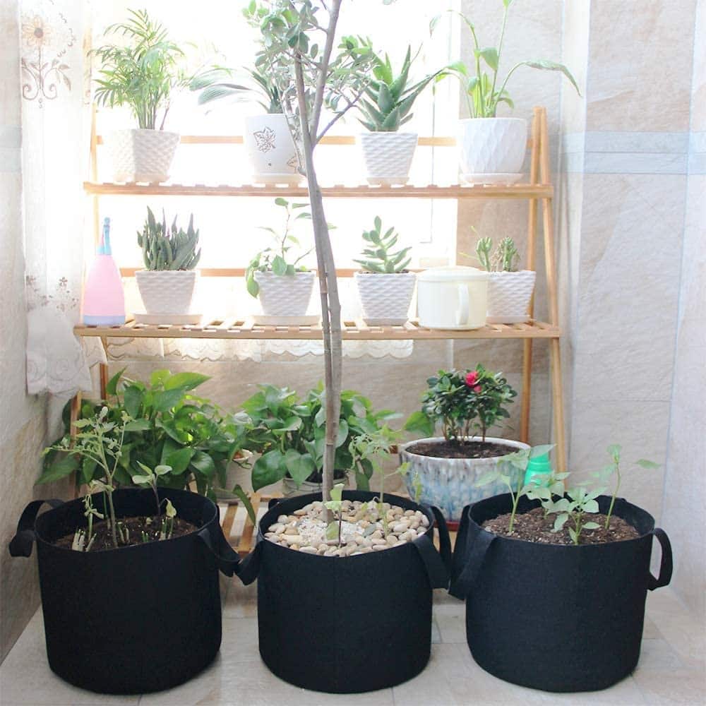 5 Pack Grow Bags Garden Non-Woven Aeration Plant Fabric Pot Container