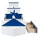 preview thumbnail 22 of 26, Twin Size Boat-Shaped Platform Bed Frame with 2 Drawers & Storage Box