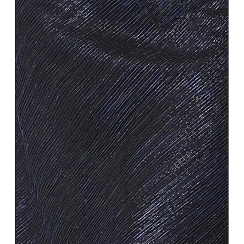 Pleat Cowl Midi Dress - Navy - L