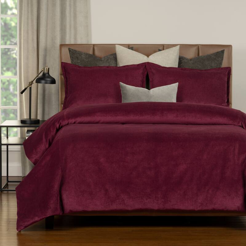 Mixology Padma 8 Piece Duvet Cover and Insert Set - Wine - California King