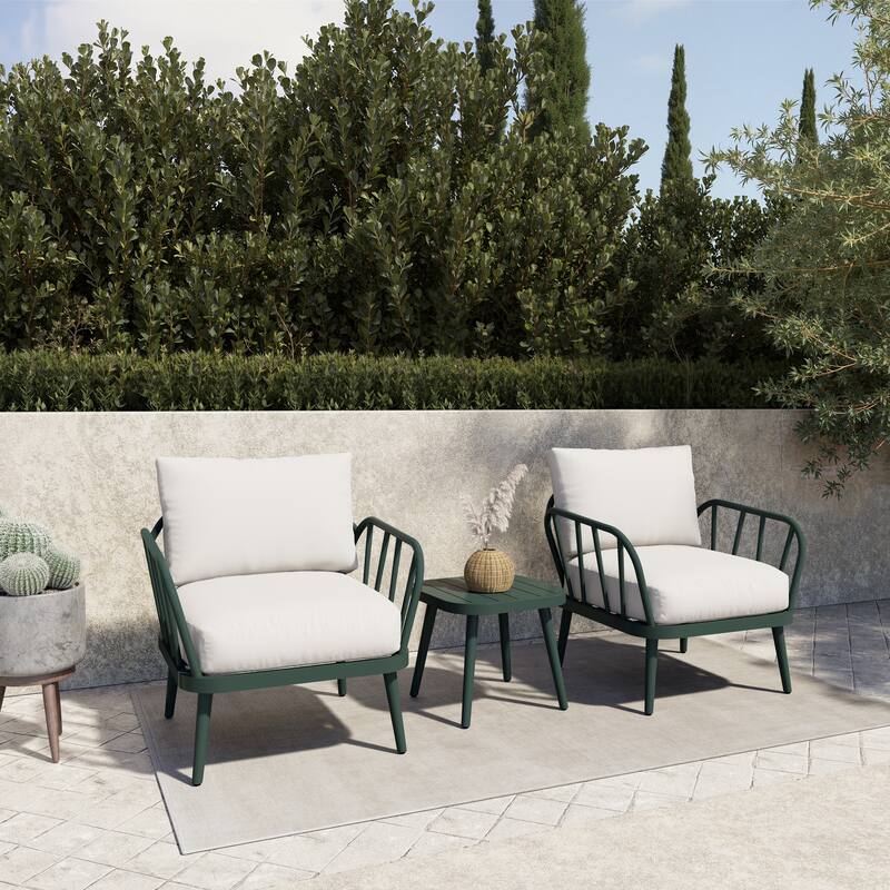 3-Piece Outdoor Patio Bistro Set with Cushions
