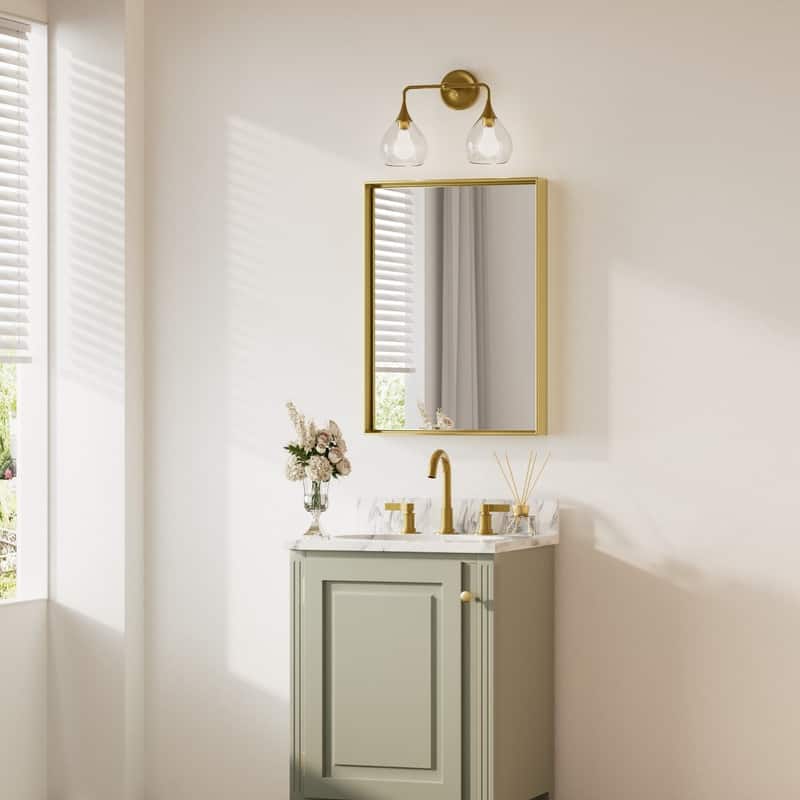Keonjinn Aluminum Framed Wall Mount Bathroom Vanity Mirror