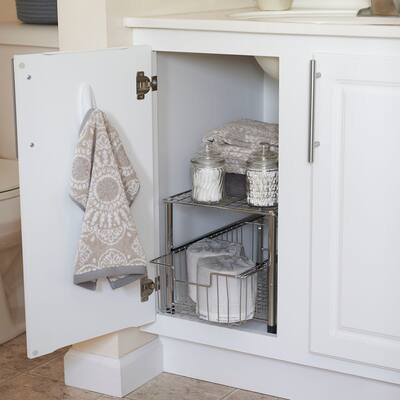 Household Essentials Silver Free Standing Pull Out Cabinet Organizer Shelf