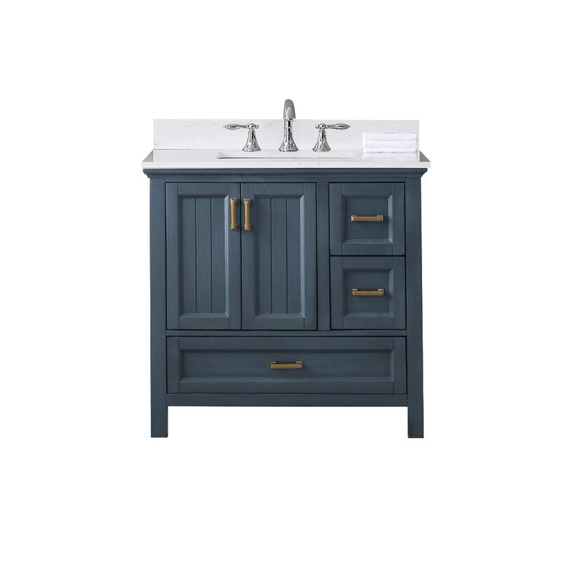 Altair Isla Single Bathroom Vanity Set and Aosta White Countertop without Mirror