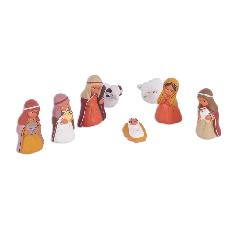 Novica Handmade Arabic Nativity Ceramic Nativity Scene (Set Of 8)