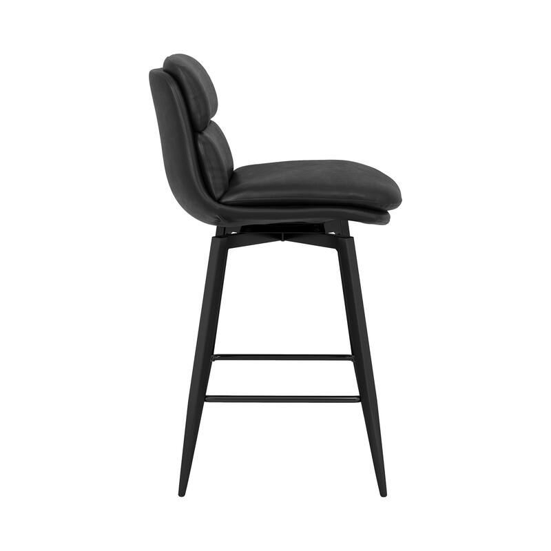 360°Swivel Bar Stools Set of 2/3/4, 26" H Seat Height with, Faux Leather Barstool for Kitchen Island and Home Bar Brown