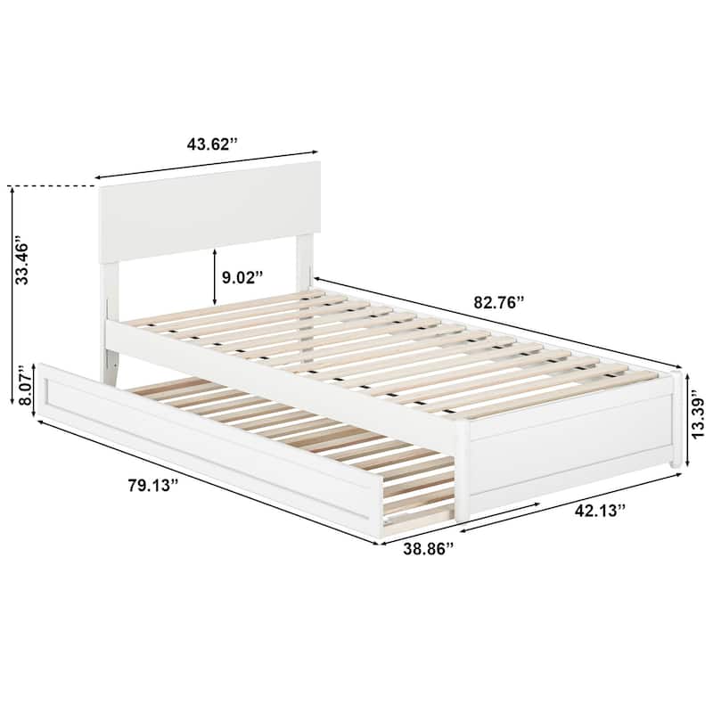 Wesley Platform Bed with Panel Footboard and Twin XL Trundle