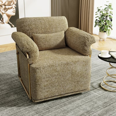 360 Degree Square Swivel Accent Sofa Chair for Living Room
