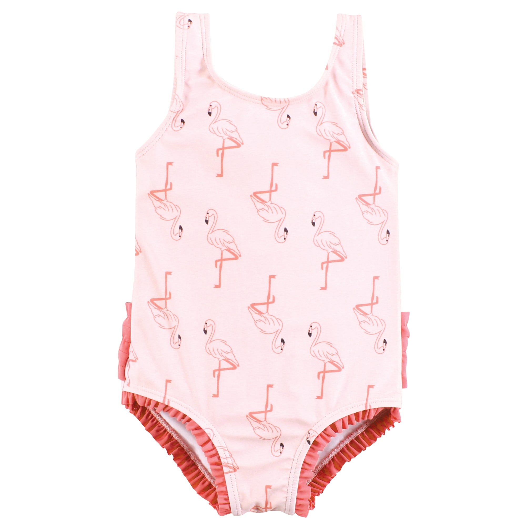 Hudson Baby Girls Toddler Swimsuit, Pink Flamingo
