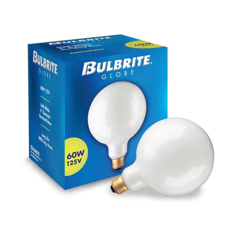 Bulbrite Multi Pack of Dimmable White Globe Incandescent Bulb