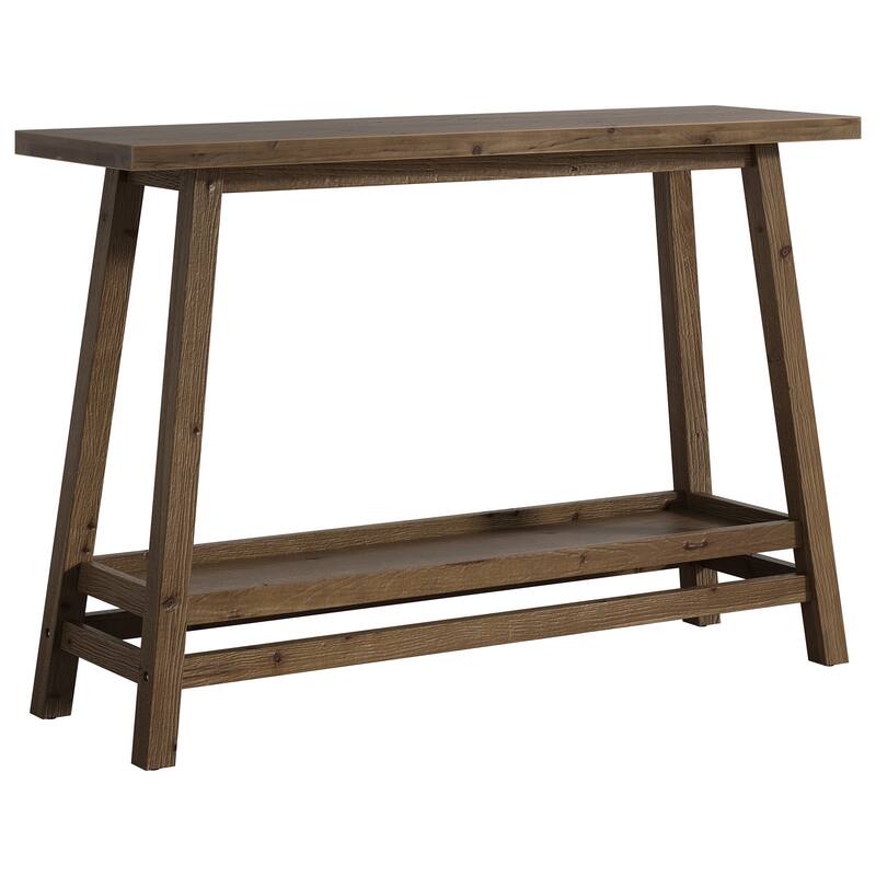 Solid Wood Entryway Table, Console Table with Storage Shelves, Behind Couch Sofa Table Hallway Foyer Accent Side Table