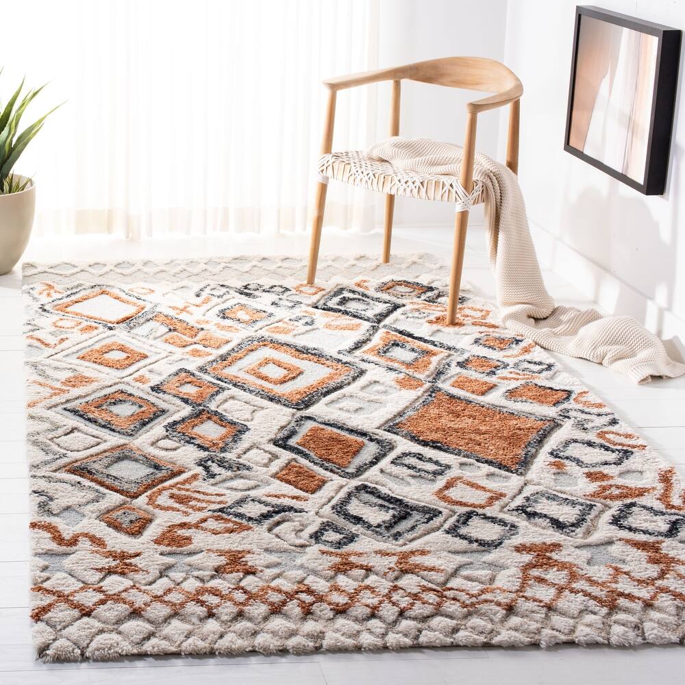 SAFAVIEH Handmade Casablanca Shag Grainne Tribal Wool Rug