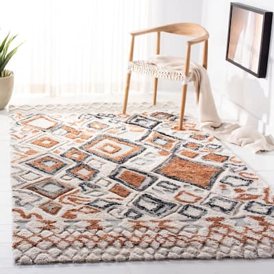 SAFAVIEH Handmade Casablanca Shag Masako Tribal Wool Rug