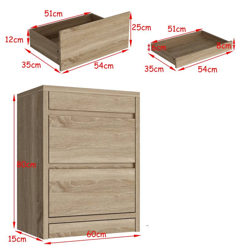 4-Drawer Wooden Nightstand with Smart NFC Lock and Anti-slip Design,Office File Cabinets