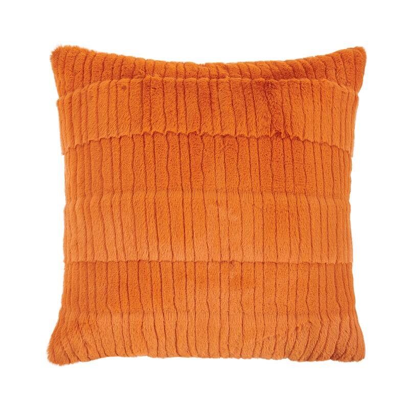 1 Pc Sculpted Stripe FauxFur Pillow Shell Decorative Cushion Cover