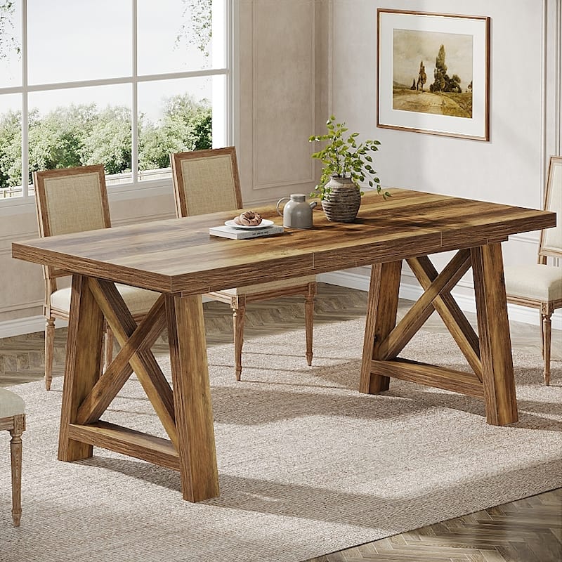 63 Inch Large Home Office Desk Computer Desk with X-Shaped Legs