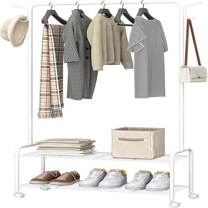 Clothing Rack with 4 Wheels - 33.4"D x 12.5"W x 64.5"H