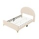 preview thumbnail 3 of 52, Twin/Full Size Velvet Bed Frame with Classic Semi-circle Shaped Headboard, Upholstered Platform Bed w/ Metal Legs for Kids Teens