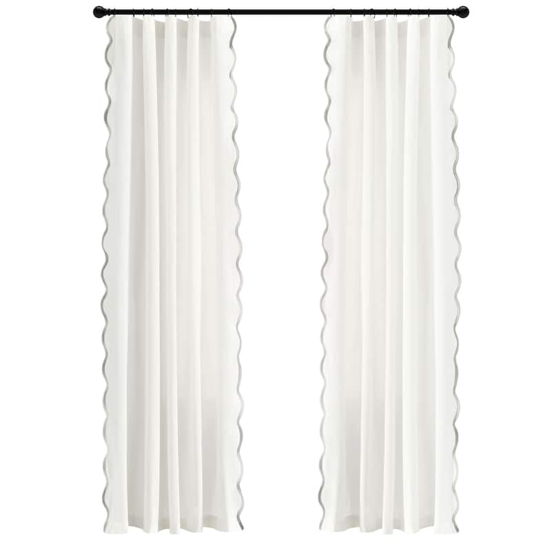 Lush Decor Coastal Chic Scallop Edge Window Curtain Panels