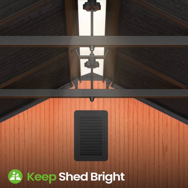 VredHom 8X8/8X10/8X12 FT All-Weather Outdoor Resin Storage Shed with Windows Floor for Patio Furniture and Tools