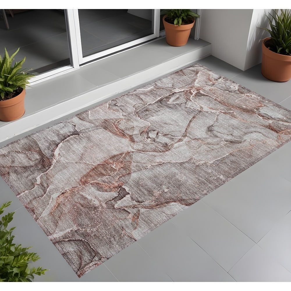 Almiz Artistic Abstract Weather Resistant Timeless Fusion Runner Outdoor Rug