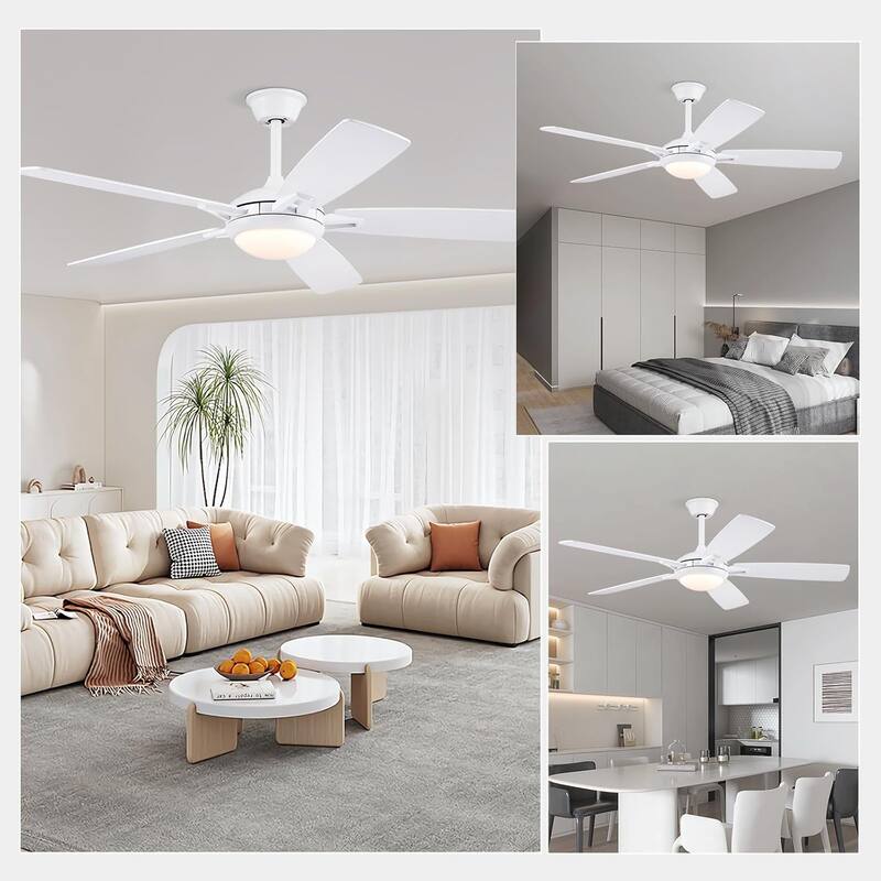 46" and 52" Modern Quiet Ceiling Fan with LED,Downrod Ceiling Fan with Light
