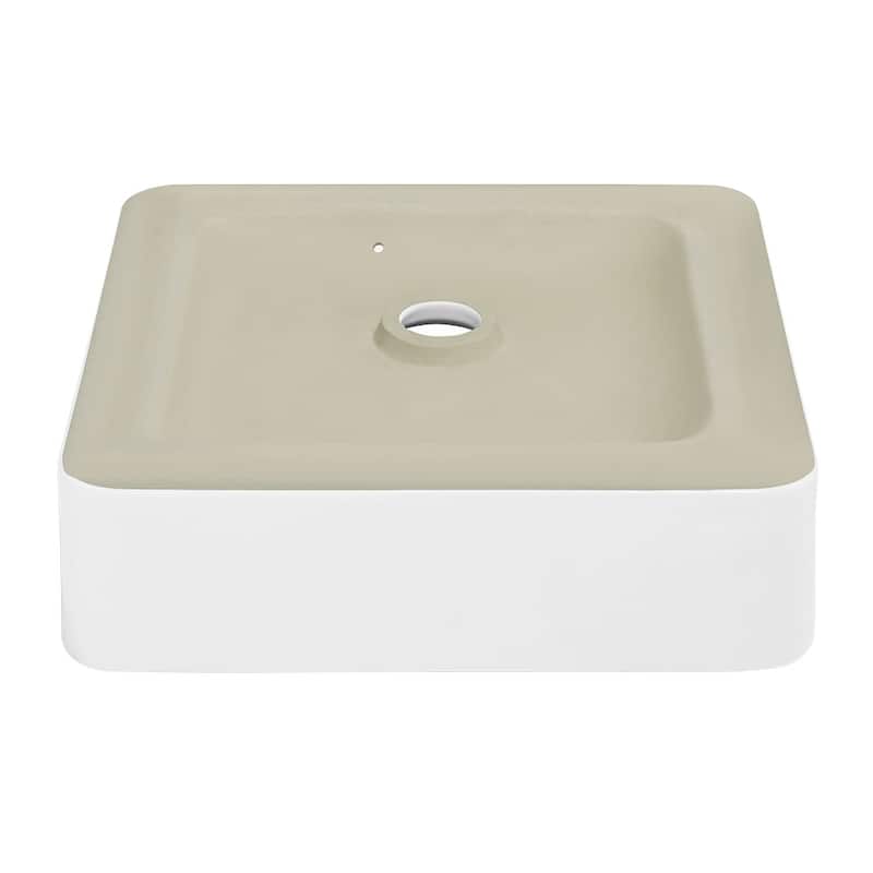 Swiss Madison Plaisir 15-7/10" Square Vessel Ceramic Bathroom Sink