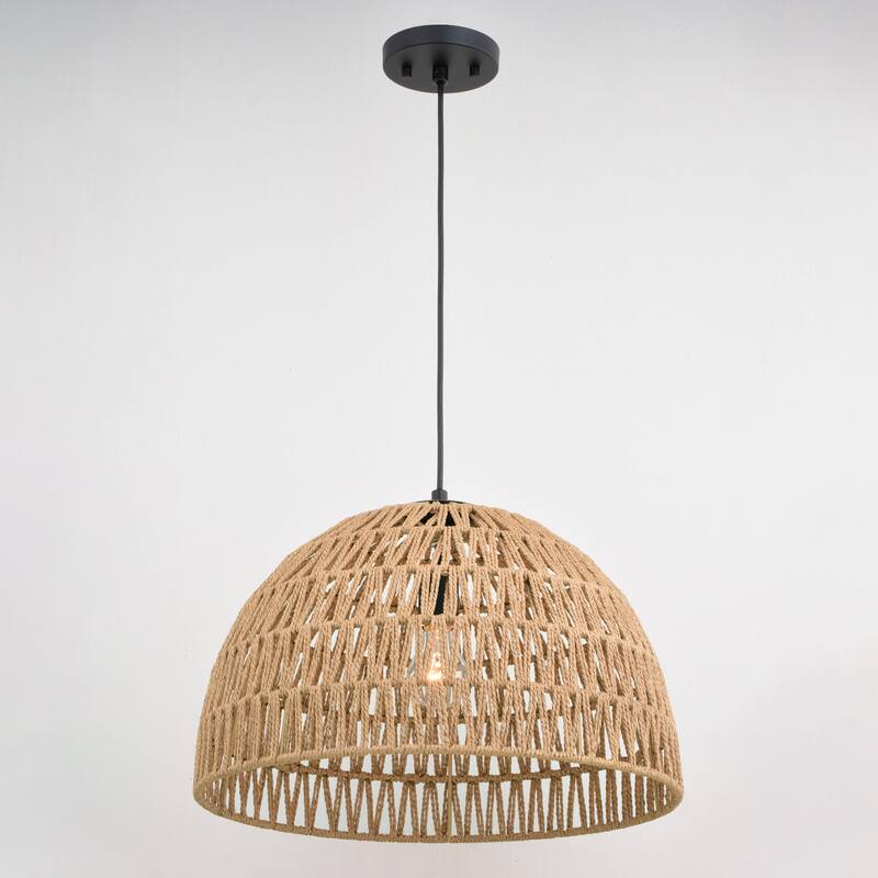 Vaxcel Lighting P0405 Nassau 18" Wide Pendant with Woven Rope Shade